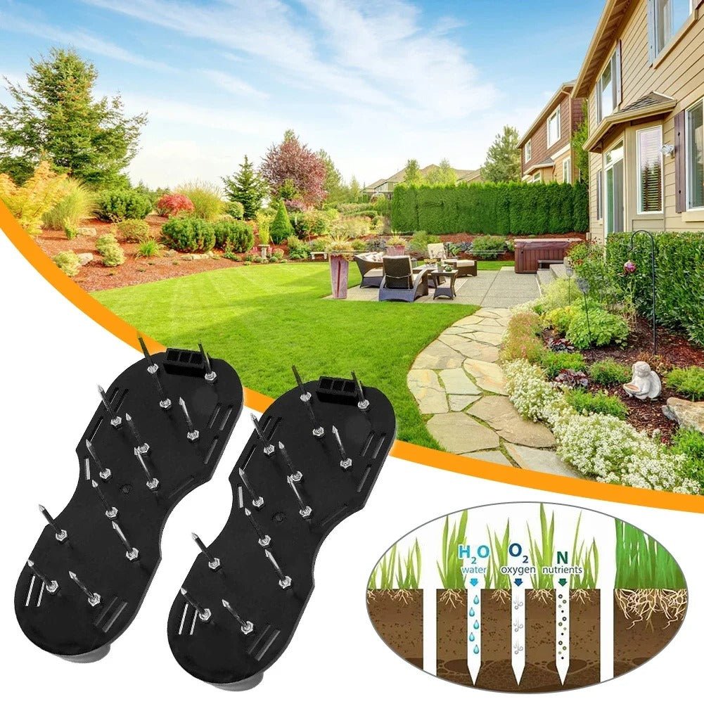 Aérateur de Pelouse - GardenNailShoes™ - Noir - Innovation Jardin